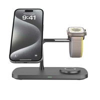 Station de charge rapide 3-en-1 en alliage de zinc de haute qualité, vente chaude Factory 2026, chargeur sans fil magnétique 15W pour téléphone portable, montre et écouteurs