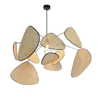 Lustre en rotin de style français pour salle à manger et salon, suspension décorative pour la maison, éclairage intérieur, vente directe usine
