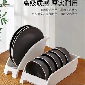 ชั้นวางของในครัวแบบซ้อนได้ทรงสี่เหลี่ยมพร้อมถาดสำหรับจานชาม ชั้นวางจานในตู้ - Product Image 4