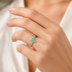 Anello ovale geometrico intarsiato, gioiello da dito semplice e alla moda - Product Image 4