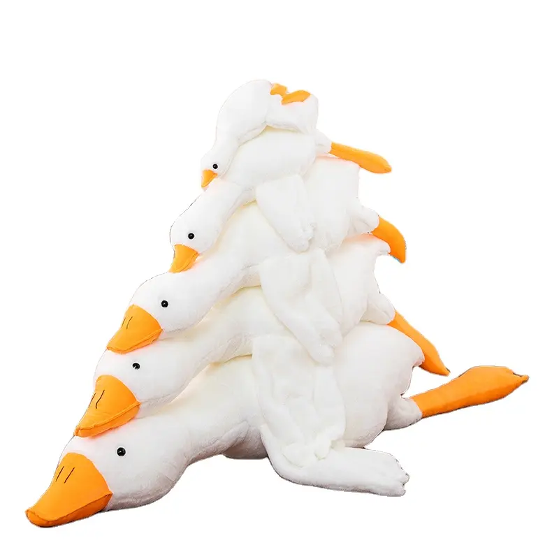 Wholesale lovely cute soft big white goose doll stuffed animal giant soothes baby's pillow hug sleeping doll goose plush toy