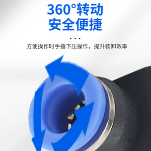 Valve à vitesse réglable Wentai Pneumatics SA8, raccord rapide en plastique bleu pour tuyau pneumatique, accessoire d'outil - Product Image 3
