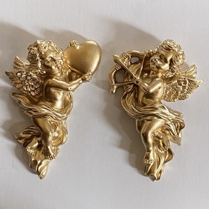Ensemble de 2 statues d'anges chérubins en résine écologique, figurine sculptée, <span class=keywords><strong>cadeau</strong></span> commémoratif de sympathie, décoration de bureau à domicile et au bureau - Product Image 3