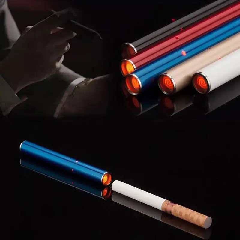 Flameless Windproof Mini Slim USB Rechargeable Electronic Cigarette Lighter