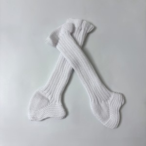 Graziosi stivaletti a maglia con cavo appena nato petalo rosa con volant calzini alti morbidi in cotone 100% scaldagambe pantofole lunghe per la primavera autunnale - Product Image 3