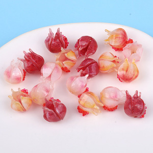 Nuevos Adornos Decorativos 3D con Flores y Granadas Rojas, para Manualidades, Pendientes y Colgantes - Product Image 1