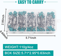 25 Pièces de Plombs Coulissants pour Ligne de Pêche, Ligne Tressée Haute Résistance avec Connecteurs de Plomb à Clip Duo-Lock, Kit de Boîte à Pêche