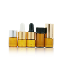 Botol Parfum Kaca Mini 1ml 2ml 3ml 5ml Amber dengan Tutup Sekrup dan Pipet Roll On untuk Serum Rambut, Minyak Esensial, dan Kosmetik