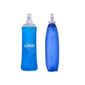 OEM Soft TPU Collapsible Flask Custom Logo 250ml Running Sport Foldable Water Bottle for Cycling - Product Image 3