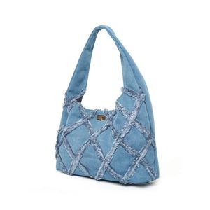 Sac fourre-tout en jean pour femme, sac à main bandoulière décontracté de haute qualité, design tendance pour femme - Product Image 2