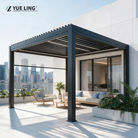 Pergola en aluminium à toit à persiennes sur mesure pour les entrepreneurs et les constructeurs, avec télécommande électrique, pour terrasse et jardin