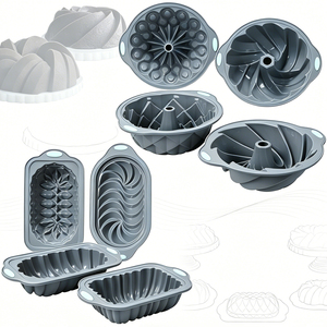 Molde de silicona de grado alimenticio de dos colores, antiadherente, con forma de hilo hueco, corona, nido de pájaro, bandeja de horneado multiforma para postres y <span class=keywords><strong>donuts</strong></span> DIY - Product Image 5
