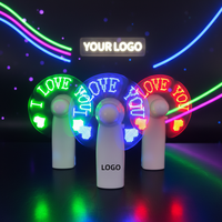 Ventilatore Portatile LED Personalizzato con Messaggio - Mini Ventilatore in Plastica Promozionale con Logo Serigrafato per Regali di Benvenuto