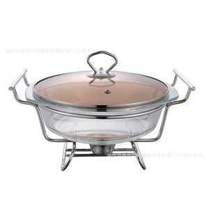 Réchaud de buffet carré en verre avec cadre doré, verre résistant à la chaleur pour événements et réceptions - Product Image 5