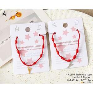 Bracelet de cheville en acier inoxydable fait main avec nœud à sept étoiles, charme de protection pour femmes - Product Image 1