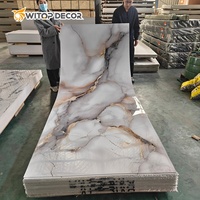 Panneau mural en PVC flexible imitation marbre, surface brillante UV, écologique, avec service de découpe
