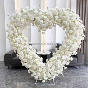 Fondo DE BODA Floral de corazón blanco S34 escenario casarse conmigo arreglo soporte de flores propuesta evento flor corazón flor telón de fondo - Product Image 4