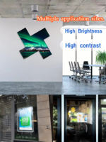 Layar Iklan Digital OEM IP65 Lightbox, Terpasang di Dinding, Kecerahan Tinggi, Produsen Papan Restoran & Kafe