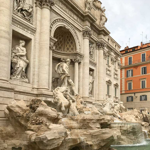 Fuente de <span class=keywords><strong>Trevi</strong></span> de mármol blanco grande personalizada diseño de estatua de piedra redonda moderna para jardín al aire libre técnica tallada a mano villas hoteles - Product Image 2