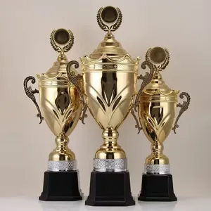 Trofeos Escolares Personalizados, Copa de Premio para Campeones, Trofeos Deportivos Mundiales, Artesanía de Metal Plateado de Lujo - Product Image 3