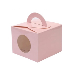 Custom E-commerce Yiwu Huayizhuang 16inch Extra Large Transparent Cylinder Hi Tea Tower Cake Box with Window Handles