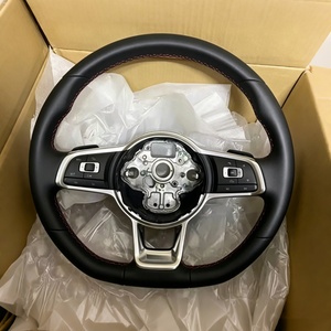 Volant en cuir noir pour Volkswagen Glotion <span class=keywords><strong>GTE</strong></span> R Pol Passat B8 <span class=keywords><strong>Golf</strong></span> MK 6 7 7.5 GTI GTD R Polo Voiture de sport - Product Image 1