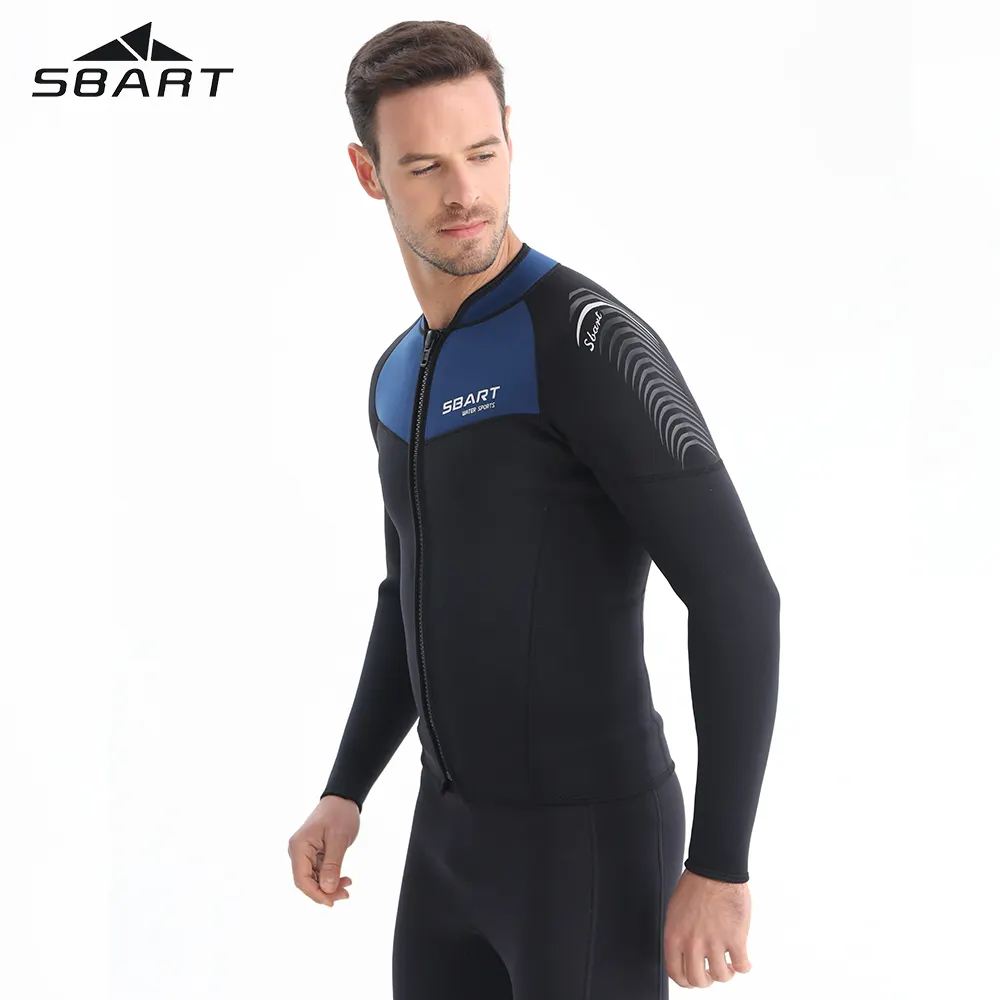 SBART haute qualité hommes néoprène chasse sous-marine combinaison haut Traje De Buceo plongée en apnée à manches longues 1.5mm avant fermeture éclair humide Suie