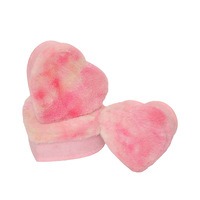 Evergreenwrap Ensemble de 3 boîtes cadeaux en forme de cœur imbriquées, boîte à fleurs en peluche tie-dye en forme de cœur pour la Saint-Valentin, un mariage, un anniversaire
