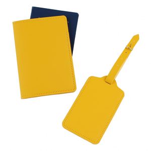 Fashionable Waterproof Portable Pu Letter Decorated 7-Inch Passport Cover Travel Wallet Case Includes <b>Suitcase</b> Luggage Tag - Product Image 1