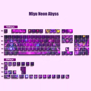 <span class=keywords><strong>Neon</strong></span> Abyss 129键侧印键帽采用PBT热升华工艺，适用于机械键盘 - Product Image 1