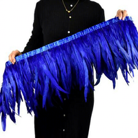 Bleu clair couture tissu ruban coq plume frange garniture pour bricolage artisanat vêtements robe Costume chapeau accessoire fête décor à la maison