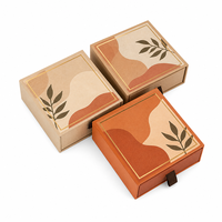 Boîte à bijoux coulissante en terre cuite organique personnalisée avec bordure dorée pour cadeaux de détail et marques de cadeaux en gros