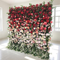 Mur de fleurs en tissu enroulable, roses artificielles, mur de fleurs artificielles pour la décoration de fond de mariage, fête d'anniversaire