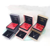 Boîtes cadeaux à tiroirs en papier pour fête des mères, ensembles de colliers d'emballage de Roses pour maman