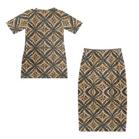 Set Pakaian Wanita 2 Potong Bahan Linen Ukuran Besar, Atasan Crop Top dan Dress untuk Liburan, Dress Serasi Wanita, Pakaian Elegan Formal Kasual