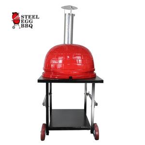 SEB KAMADO/Barbecue en acier 26 pouces, couleur rouge, <span class=keywords><strong>pierre</strong></span> <span class=keywords><strong>à</strong></span> <span class=keywords><strong>pizza</strong></span>, fabrication <span class=keywords><strong>de</strong></span> pain, machine portable, combustion <span class=keywords><strong>de</strong></span> <span class=keywords><strong>bois</strong></span> - Product Image 3