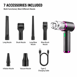 <b>Portable</b> Handheld <b>Vacuum</b> Cleaner with Brushless Motor 100W High Suction <b>Vacuum</b> Blower 3 Speed Cleaning Tool OEM ODM Factory - Product Image 2