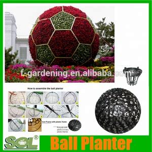 Produits de décoration de jardin, grand pot à fleurs en plastique en forme de boule géante pour l'extérieur - Product Image 3