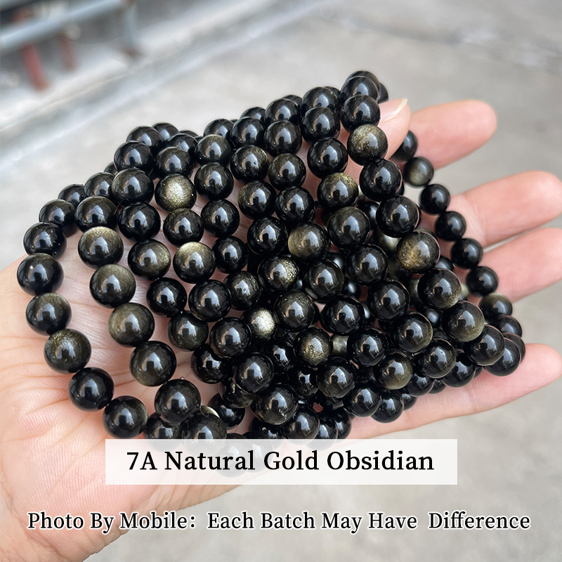 Bracciale in ossidiana dorata naturale 7A