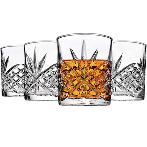 Modern European Style Aurora Bright Old FashionRelief Whiskey Tumbler Wine Cup Cocktail Mug Beer Whisky Glass