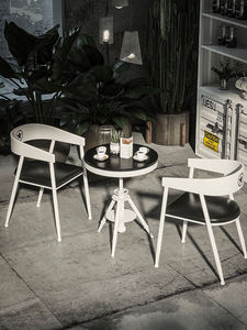 Chaise et table de bistrot en métal robuste, solution de mobilier unique et <span class=keywords><strong>chic</strong></span> de style industriel pour les espaces créatifs, bars à thème, studios - Product Image 4