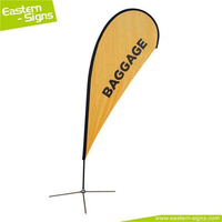 Drapeau de plage personnalisé imprimé, bannière en forme de plume avec kit de mât de drapeau en forme de larme, polyester 110g pour la publicité et la promotion d'événements en plein air