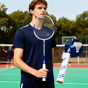 Raquette de <span class=keywords><strong>badminton</strong></span> professionnelle en acier ultra-légère, souple et haute rigidité pour étudiants et adultes, entraînement, poignée antidérapante, design absorbant les chocs - Product Image 2