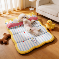 Tapis rafraîchissant pliable pour animaux de compagnie, respirant et imperméable, coussin à pois et à carreaux pour chiens, chats et petits animaux
