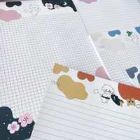 Bloc-notes Kawaii Cartoon non collant - Bloc-notes mignon chien Sakura pour fournitures scolaires - Impression personnalisée, papier 80 g/m², taille personnalisable