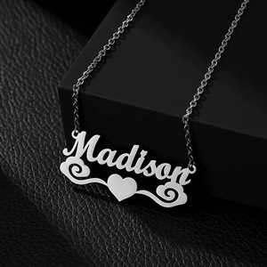 <span class=keywords><strong>Collier</strong></span> <span class=keywords><strong>personnalisé</strong></span> en acier inoxydable avec nom, serpent, zircon, cœur, lettres, plaqué or 18 carats, cadeau créatif tendance pour femmes et hommes - Product Image 3