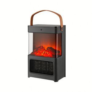 Ventilateur chauffant à simulation de flamme 2000W 220V avec télécommande, thermostat réglable, céramique PTC, personnalisable, mini, portable, électrique - Product Image 3