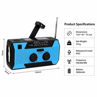 Notfall-Überlebensset SOS IPX3 Wasserdicht 5000mAh Akku LED-Taschenlampe AM FM NOAA Warnung Hurrikan-Vorsorge-Radio