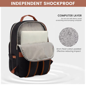 LOVEVOOK Luxurious Nylon Youth College Backpack Waterproof Business 15.6 17 Inch Travel Notebook Women's School Zipper Polyester - Product Image 3