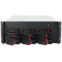 Carcasa de Servidor de Montaje en Rack 4U con 12 Bahías de Disco SATA/SAS Intercambiables en Caliente, Conector Mini SAS SATA